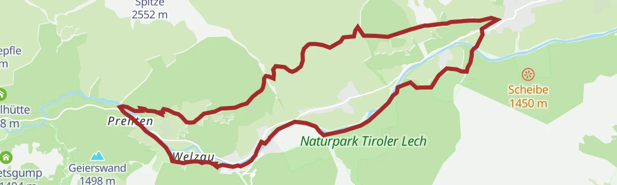 Route map: Lechwegschleife "Durch Wald und Wiesen"